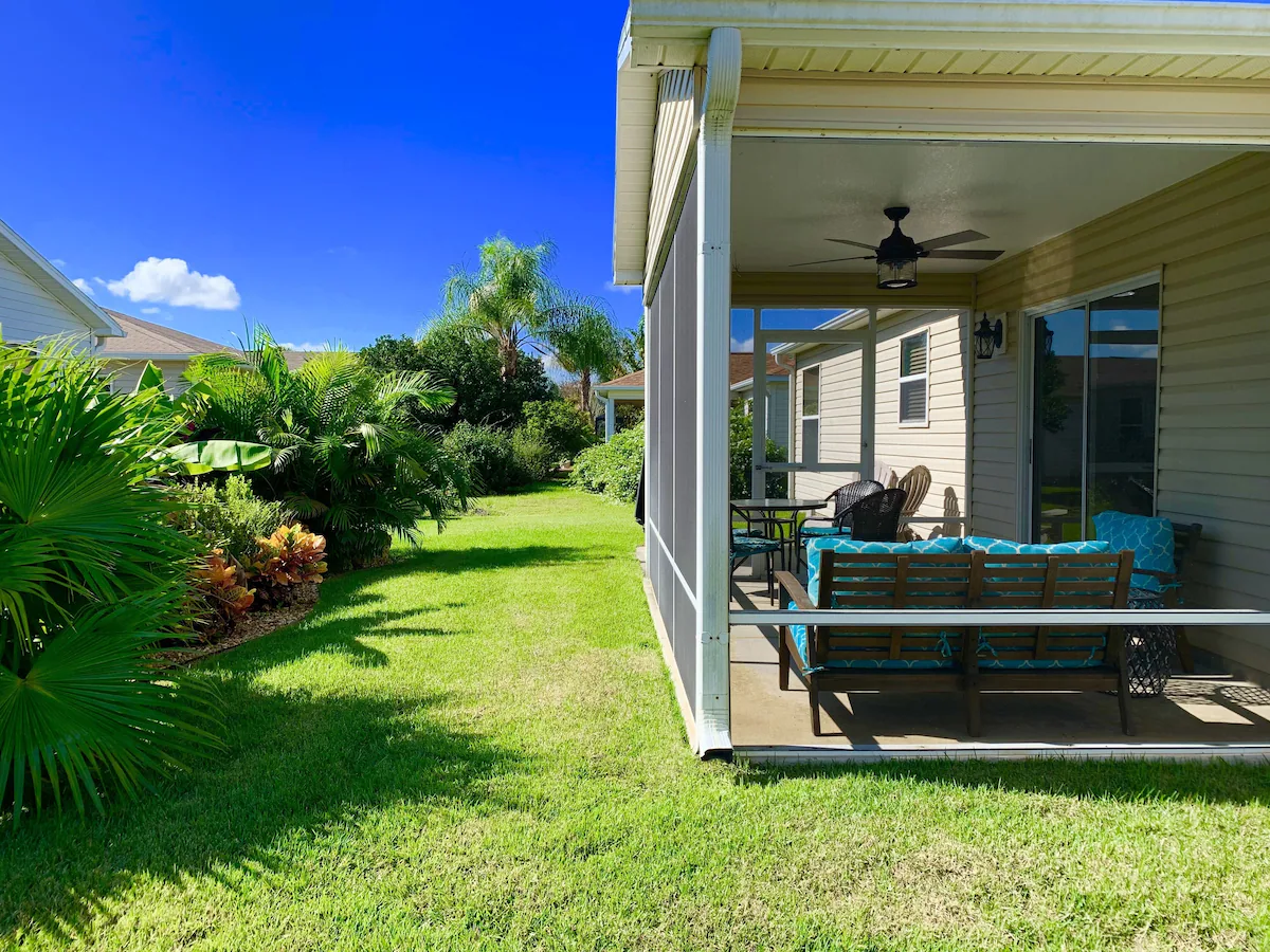 Backyard and screened lanai exterior